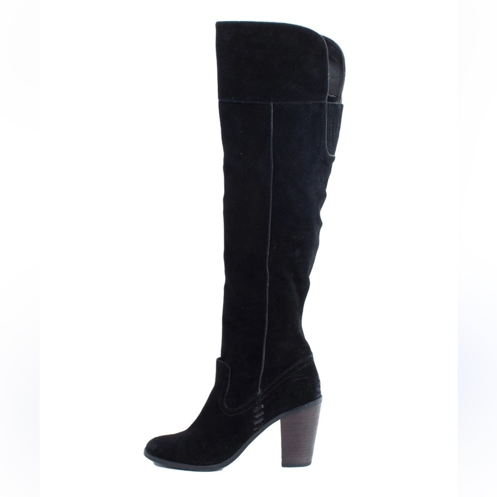 Dolce‎ Vita Ohanna Black Suede Over the Knee Round Toe Block Heel Boot WN 11
